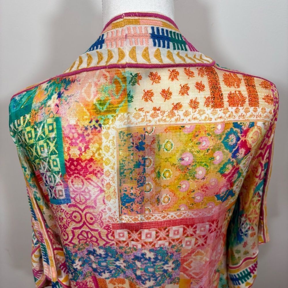 Tolani Raelyn hibiscus Kimono NEW with tags One Size embroidered, abstract, boho - Picture 10 of 15